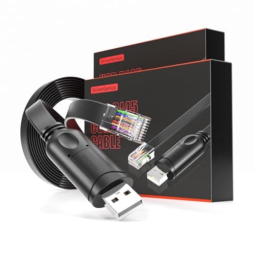 Image of DriverGenius NetConsole | USB to RJ45 Console Cable, Rollover Adapter for Network Management, Device Troubleshooting, Cross-Platform Windows/macOS/Linux 【U2RJ45-RA, 2-Piece/Package】