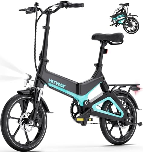 Image of HITWAY E-Bike Electric Bike, 16 inch Folding Ebike with 36V/7.8Ah Battery, 250W Motor & 25km/h, Range 35-70km, Urban Commuter Electric Bicycle for Adults & Youth