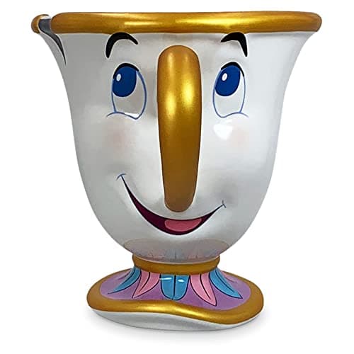 Image of Disney Store Official Chip Mug, Beauty and The Beast, 444ml, Fully Sculpted Stoneware Drinking Cup with Golden Accents and Gloss Finish