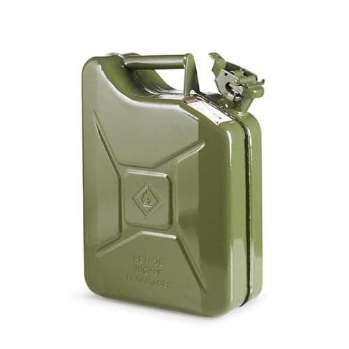 Image of Invopak 10 Litre Metal Jerry Can, UN Approved Can for Petrol, Diesel, Fuel in Green