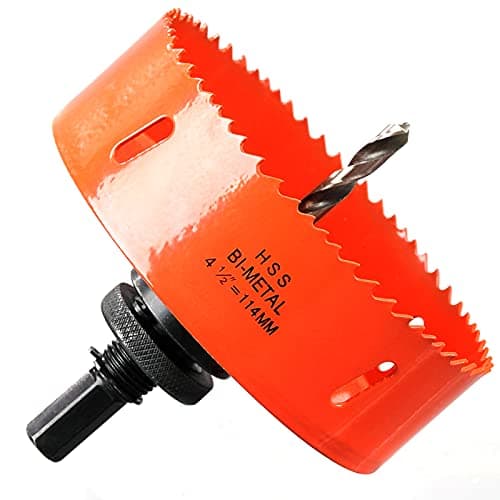 Image of 114mm Multi Hole Saw for Wood Cutting, Extra Solid HSS Bi-Metal Drill Bit Circle Cutter for Drywall, Plywood, Fiberboard and Pipe Vent