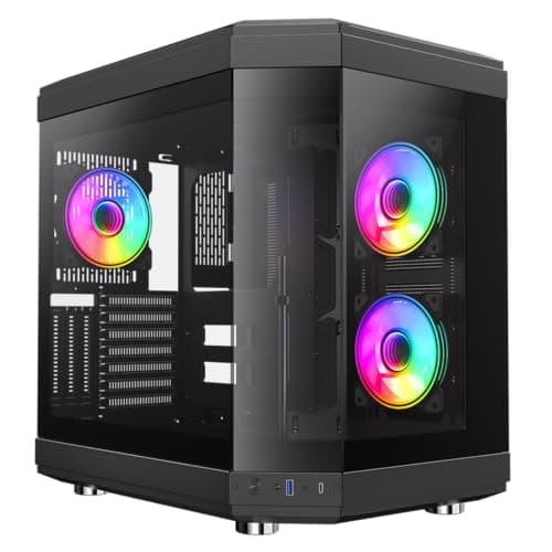 Image of GameMax Hype Black Mid-Tower ATX Gaming Case With Dual Chamber Panoramic Tempered Glass With 3 x 120mm GameMax Infinity ARGB Fans Inc. - GMX-HYPE-BLK