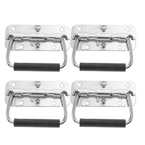 Image of SHINEOFI Foldable Handles Load Capacity 25kg for Tool Cases Stainless Steel 4 Pcs with Comfortable Grip and Wear-Resistant Design, Suitable for DIY Projects and Industrial Equipment
