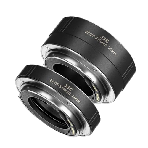 Image of JJC Macro Extension Tube (12mm + 25mm) Auto Focus for Canon EF/EF-S Lens Cameras Close-up Macro Photography - Extension Ring Body Rear Lens Cap Set