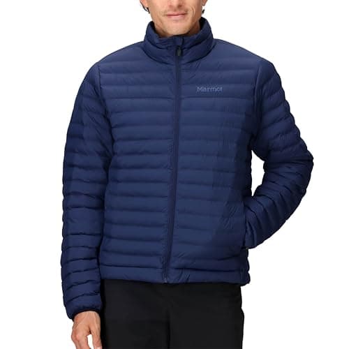 Image of Marmot Men's Echo Featherless Jacket, Warm Puffy Jacket, Insulated Winter Coat, Water-resistant Quilted Parka, Lightweight Packable Outdoor Jacket, Windproof, Arctic Navy, L