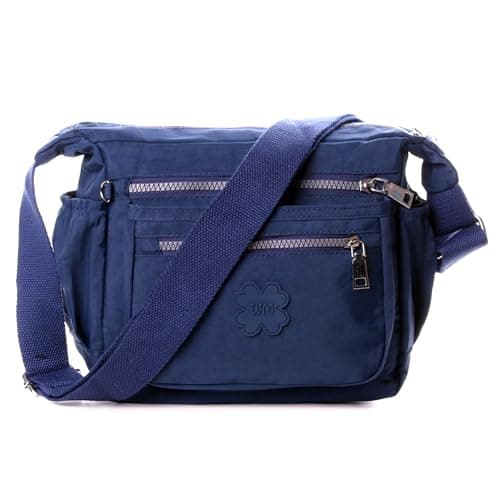 Image of AOSSTA Womens Crossbody Bag Small Lightweight Cross body Bags for Girls Waterproof Multi Pocket Shoulder Handbag (Navy)