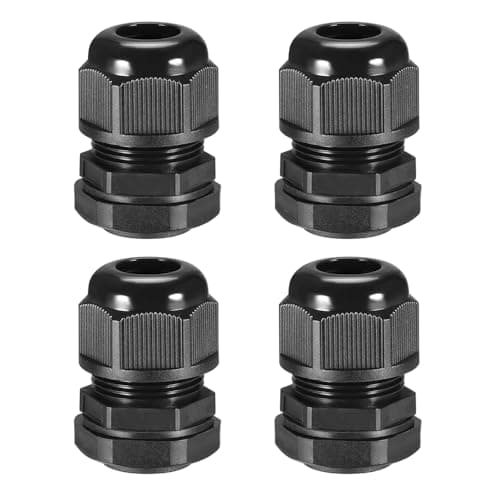 Image of 4 Pcs Cable Gland, PG48 Nylon Cable Connectors Waterproof Wire Gland Joints Wire Protector for 32-44mm Dia Wires (Black)