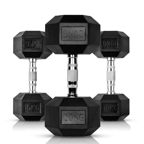 Image of EXTREME FITNESS® Hex Dumbbell Rubber Weight Sets 1KG - 50KG (2 x 22.5KG)