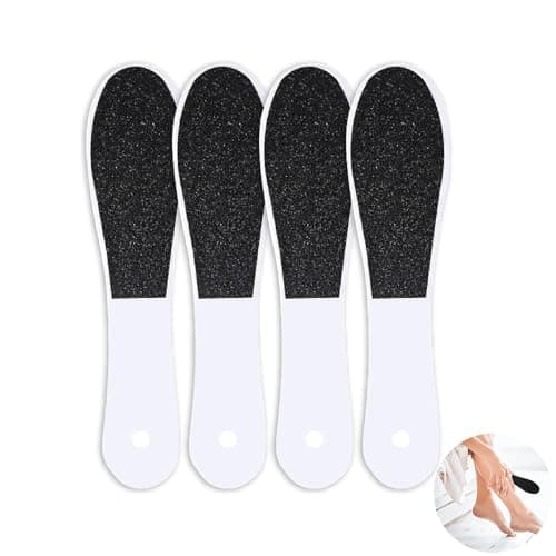 Image of WQEDVN 4-Pack Double-Sided Foot Files for Hard Skin, Emery Boards for Feet, Foot Rasp Hard Skin Remover, Foot Scrubber, Wet & Dry Use, Cracked Feet