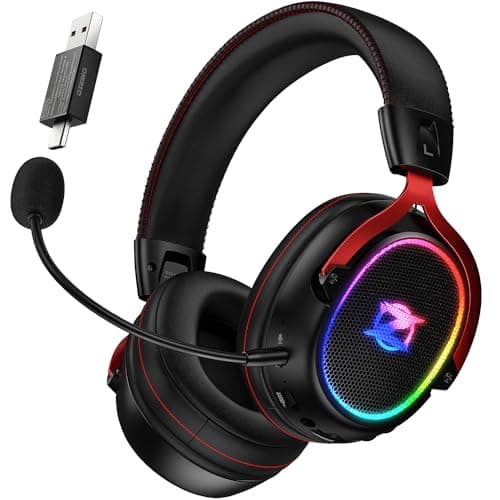 Image of Ozeino Wireless Gaming Headset, 2.4 GHz Lossless Connection, 7.1 Surround Sound, Gaming Headphones with Detachable ENC Noise Canceling Mic, 45-Hour Battery for Ps5, Ps4, PC, Laptop, Switch