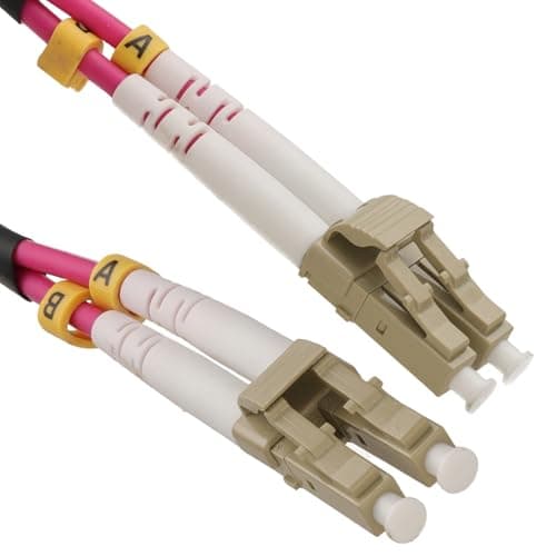 Image of kenable OM4 Fibre Optic Cable LC to LC Duplex Multimode 50/125 LSZH Erika Violet 10m