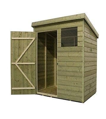 Image of Empire 1500 Pent Garden Shed T&G PRESSURE TREATED 2 WINDOWS 6X4 7X5 8X6 10X8 (6X4)