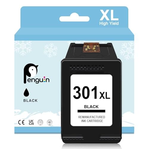 Image of Penguin 301 Ink Cartridge Black Replacement for HP 301 XL Black Compatible with Envy 5532 4502 4507 4500 5530 Officejet 4630 2620 2622 Deskjet 3055A 2540 2510 2512 3000 3050A 1000 1050 301 Black XL