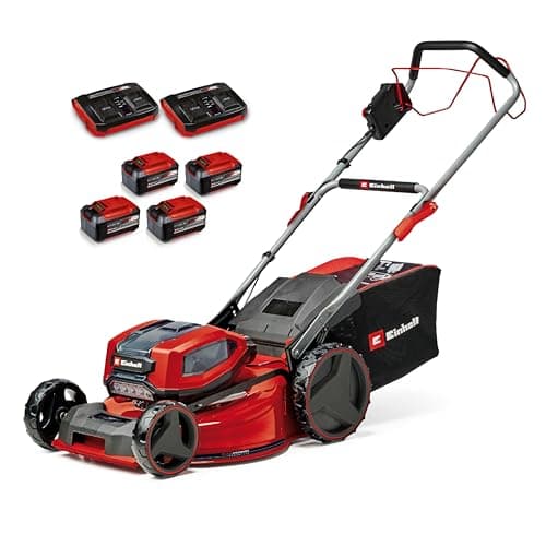 Image of Einhell cordless lawn mower GP-CM 36/36 Li Kit BL Bayern Power X-Change (36 V, 52 cm cutting width, up to 1200 m², brushless, 65 L grass collector, incl. 4x5.2 Ah batteries and 2x Twinchargers)