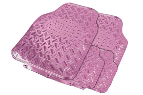 Image of Streetwize SWTP6 Think Pink, Rubber Mat, Heavy Duty, Car Interior, Floor Mat (Set of 4)