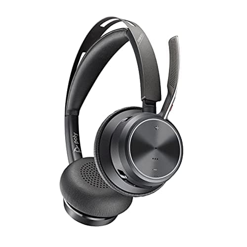 Image of Poly - Voyager Focus 2 Office USB-A (Plantronics) - Bluetooth Dual-Ear (Stereo) Headset with Boom Mic - USB-A PC/Mac/Desk Phone Compatible - Active Noise Canceling - Works with Teams, Zoom & more