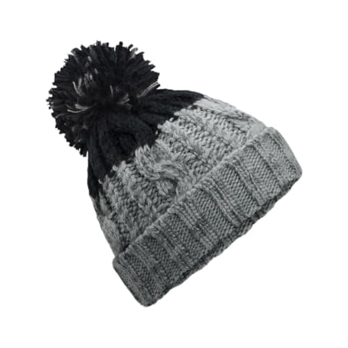 Image of Beechfield Apres Beanie - Luxury Pom Pom Beanie Hat - Men & Women, Thermal Winter Hat - 100% Soft Spun Acrylic Light Green/Black
