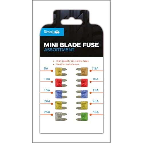 Image of PACK OF 10 MIXED MINI BLADE FUSES - 10A, 15A, 20A, 25A, 30A