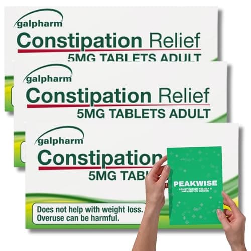Image of Constipation Relief 5mg Tablets for Adults | 3 Packs of 20 Tablets (Total 60) | Effective Overnight Relief | Includes Relief & Prevention Guide