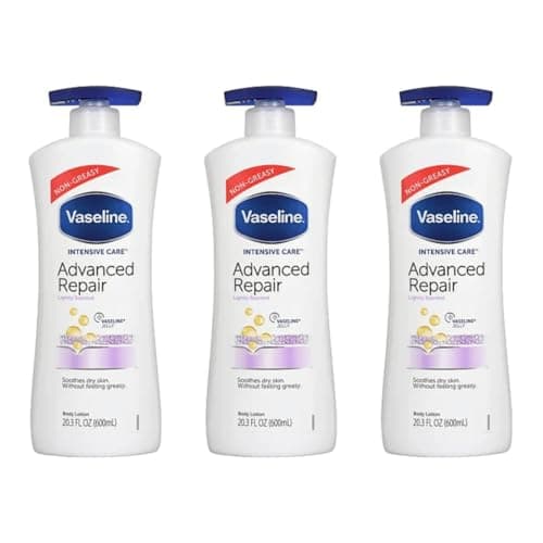 Image of Vaseline Intensive Care™ Advanced Repair Body Lotion, Non-Greasy, Lightly Scented, 600ml, Pack of 3