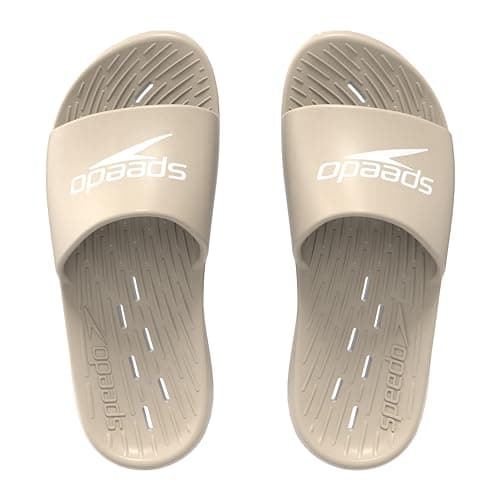 Image of Speedo Women's Slides | Pool Sliders | Beach Footwear Sandals, Cream, 5