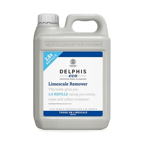 Image of Delphis Eco Limescale Remover Spray Refill | 2 Litres | Eco Friendly & Vegan Cleaning | Safe on all surfaces, including Chrome, Porcelain Enamel & Stainless Steel, Shower Heads & Shower Screens