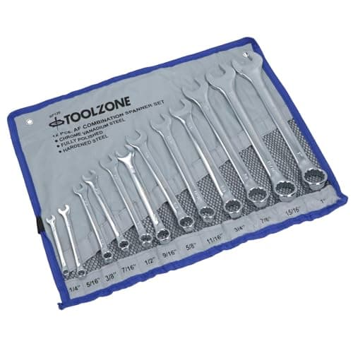 Image of AB Tools 12pc Combination Spanner Set AF/Imperial 1/4" - 1" Monkey Pipe Wrench TE494