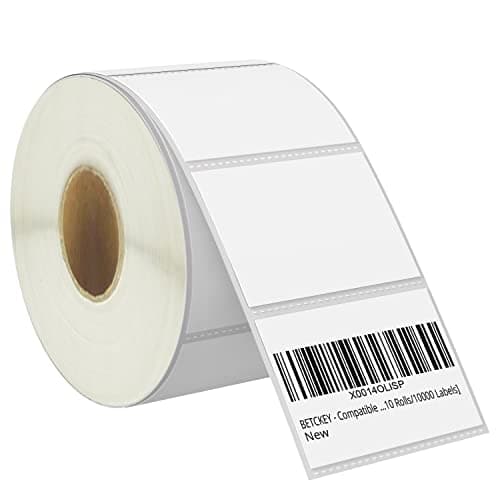 Image of BETCKEY - 76mm x 51mm(3 in x 2 in) Multipurpose & Shipping Thermal Labels, 750 Perforated Labels per Roll Compatible with Zebra & More Printers