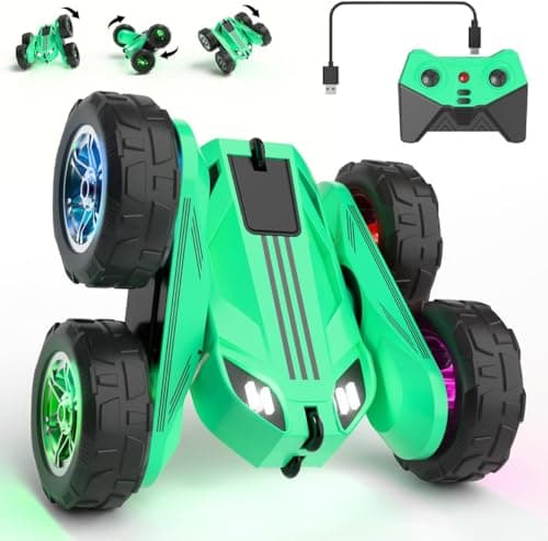 Image of MaxTronic Remote Control Cars, Exclusive Dual Direct Charging with Adjustable LED. 360° Stunt Flip 15km/h 4WD All-Terrain RC Toy car, Holiday Tough Durable, Fun for Boys Girls Ages 3-12