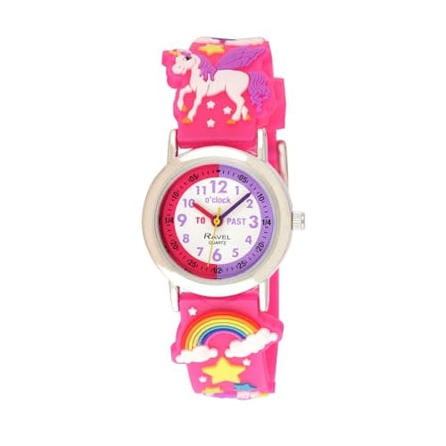 Image of Ravel Girl's Pink Unicorn Time Teacher Watch