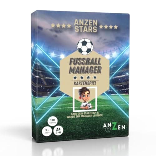 Image of ANZEN Stars Football Manager Card Game Family & Strategy Game with 110 Cards for Children and Adults from 9 Years 3-6 Player Game Evenings Perfect for Football Fans with High Replay Value