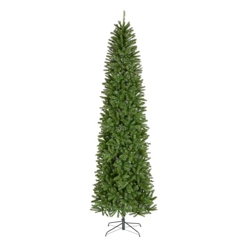 Image of National Tree Company Artificial Slim Christmas Tree, Green, Kingswood Fir, Includes Stand, 4 Feet