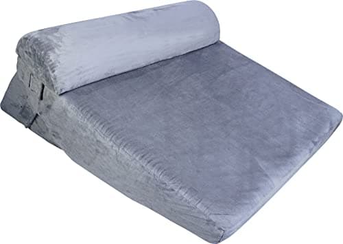Image of Aidapt Multi-Function Orthopaedic Bed Wedge Pillow with Headrest With Gel Infused Colling Memory Foam, Removable Washable Cover, Carry Handle for Lumbar Support, Back Pain, Acid Reflux, Snoring