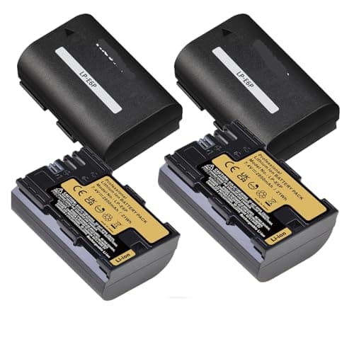 Image of 2850mAh LP-E6P LP E6P Battery，Compatible For Canon，for EOS R5 Mark II 5D Mark III(4xBattery)