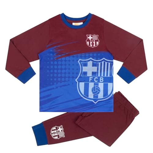 Image of FC Barcelona Long Sleeved Pyjama Set, 9-10 Years: 140cm, Red