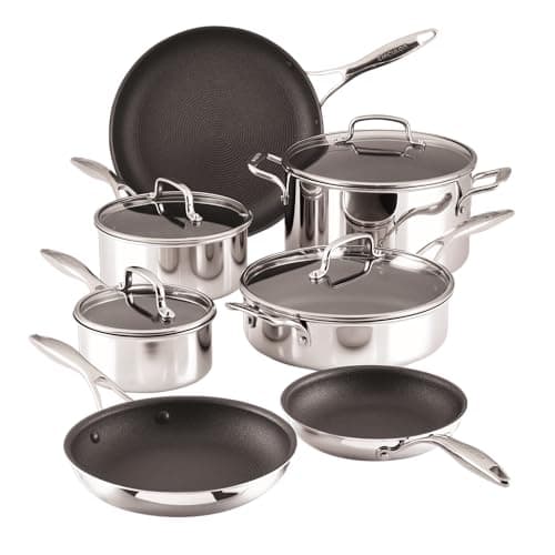 Image of Circulon Scratch Defense Stainless Steel Pan Set: 7 Piece Induction Hob Pan Set with Extreme Non Stick, Induction and All Hob Suitable