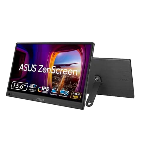 Image of ASUS ZenScreen 16" Portable Monitor (MB169CK) - Full HD, IPS, Dual USB-C Ports, Mini-HDMI, Blue Light Filter, Anti-Glare Surface, 360° Rotating Stand