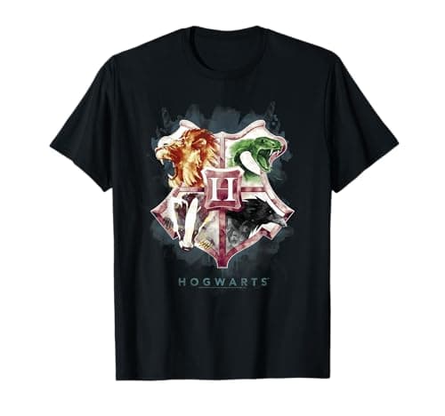 Image of Harry Potter Hogwarts Crest Watercolour T-Shirt