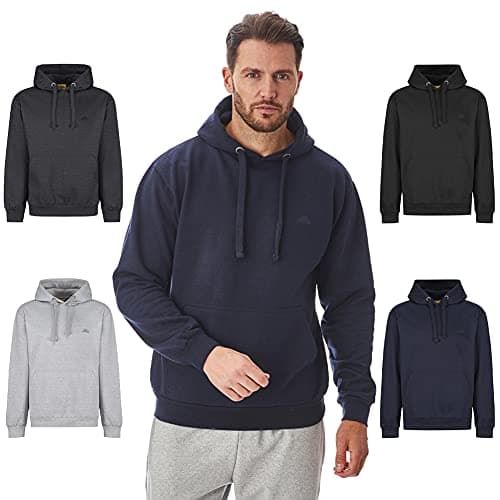 Image of Iron Mountain Men's Fleece Hoodie with Kangaroo Pocket Workwear Warm Soft Pullover Cotton Blend Lightweight Durable Winter Hooded Sweatshirt for Men Casual Wear (Navy, M)