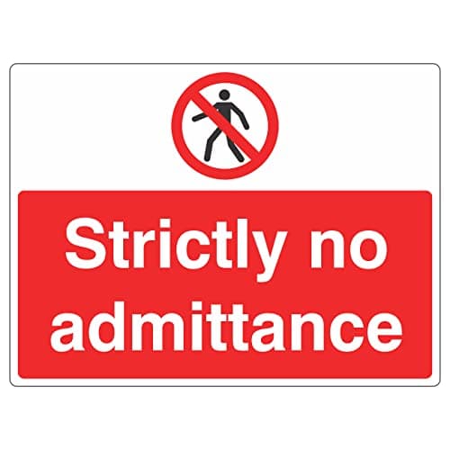 Image of 400mmx300mm Strictly No Admittance Sign Rigid Plastic