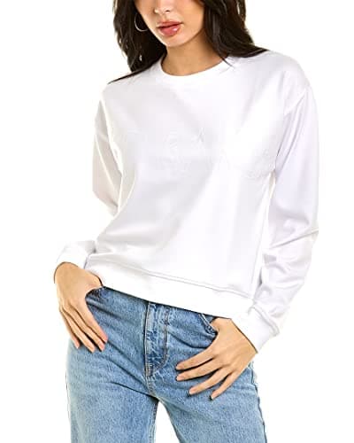 Image of Ted Baker London Womens Lorito Branded Sweatshirt in White Size 2 - Medium - UK Size 10