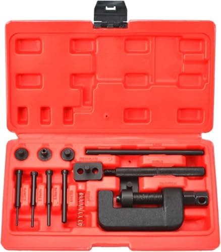 Image of Zoomtools 13 Pcs Motorcycle Chain Breaker Set, Chain Riveting Tool Chain Cutter and Riveter Kit