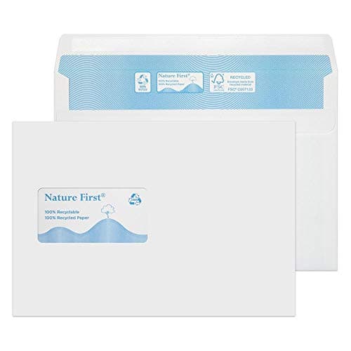 Image of Blake Environmental - Biodegradable & Recycled Window Envelopes C5 (162 x 229mm) - Pack of 500 - Premium 90GSM - FSC Certified - Self Seal White Envelopes - Office Stationery Business Supplies (RN028)