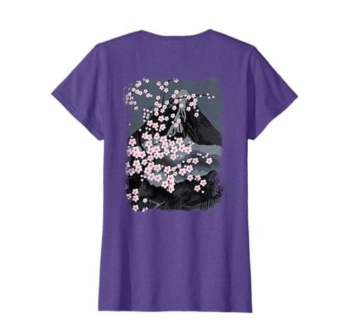 Image of Japanese Beautiful Cherry Blossom with Mount Fuji (on back) T-Shirt