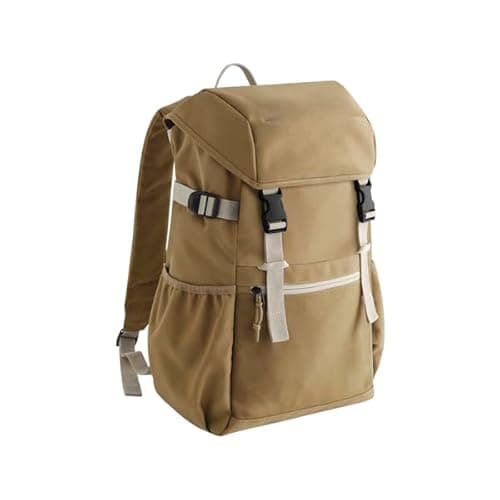Image of BagBase Ramble Backpack – Desert Sand, 100% Recycled Polyester Travel Backpack with 16" Laptop Sleeve, Multiple Zippered Pockets, Compression Straps & Adjustable Chest Strap, Made for Personalisation