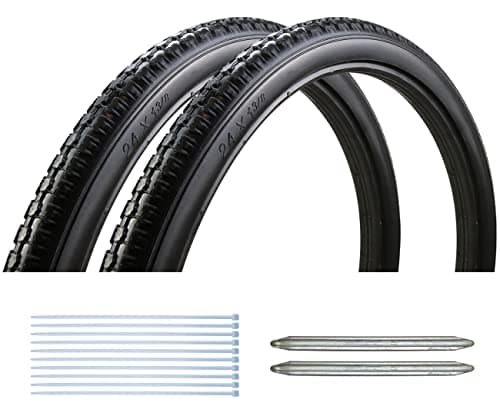 Image of Wheelchair Rear Wheel Solid Tires 20x1 3/8", 22x1 3/8", and 24x1 3/8"PU Non Pneumatic Tires are Suitable for Most Wheelchair tire Replacement (24x1 3/8" Black)