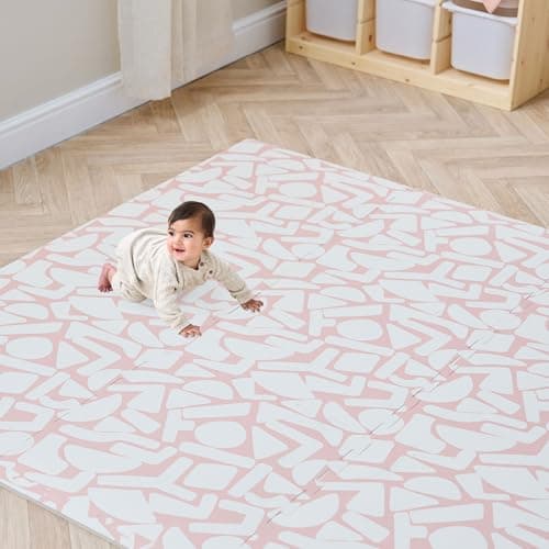 Image of Tutti Bambini Infinity Baby Play Mat - 6-Piece Soft Play Puzzle Baby Mats for Floor Play, Cushioned & Non-Slip EVA Foam Play Mat, Wipe-Clean Baby Playmat, Baby Mat Oddity Blush (180 × 120 cm)