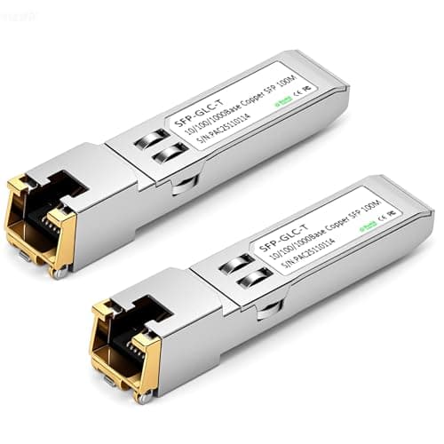 Image of OFFCUP 2PCS SFP+ RJ45 Copper Transceiver up to 100m, 1.25G Fiber to Copper RJ45 Media Converter, 1000Base-LX to 10/100/1000Base-TX, Compatible for Cisco/Netgear/Meraki Other Switches