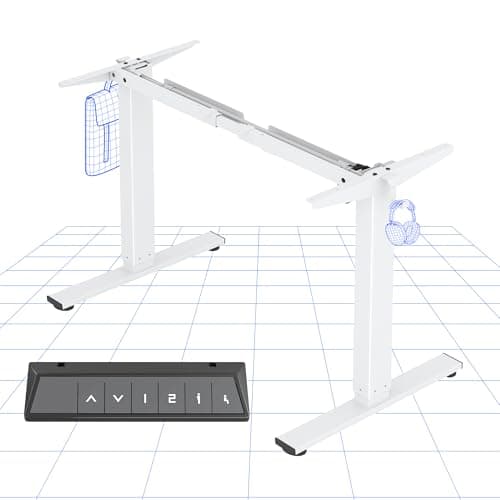 Image of FLEXISPOT Height Adjustable Electric Standing Desk Frame Ergonomic Sit-stand Workstation with Memory Smart Panel EN1(2 Stage | White)