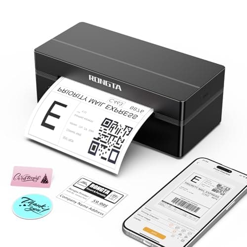 Image of Rongta Bluetooth Thermal Shipping Label Printer, Wireless 4x6 Label Printer for Postage, Address, Compatible With Evri, Royal Mail, Amazon (RP425)